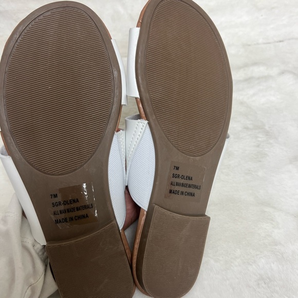 SUGAR Womens White Woven Olena Slip On Slide Sandals 7 M - Picture 4 of 6